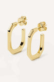 Post Geometric Hexagon Hoop Minimalist Open Earrings 993765592204