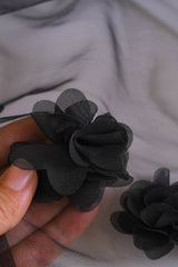 One-tier Tulle Chapel Veils with Flower 862831977508 - COCOMELODY