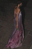 A-Line Floor Length Bronzing Fabric Wedding Guest Dress 832564519620