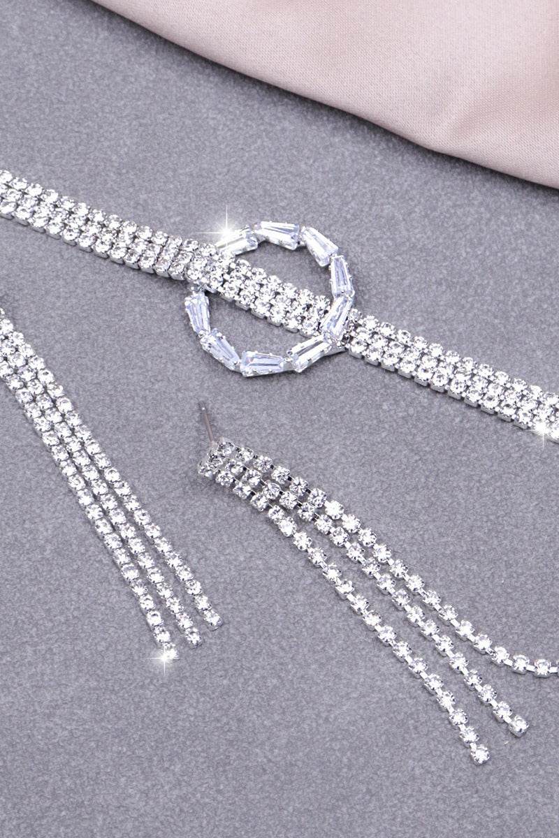 Gorgeous Zircon Earrings/Necklace Jewelry Sets (Set of 2) 776524554011 - COCOMELODY