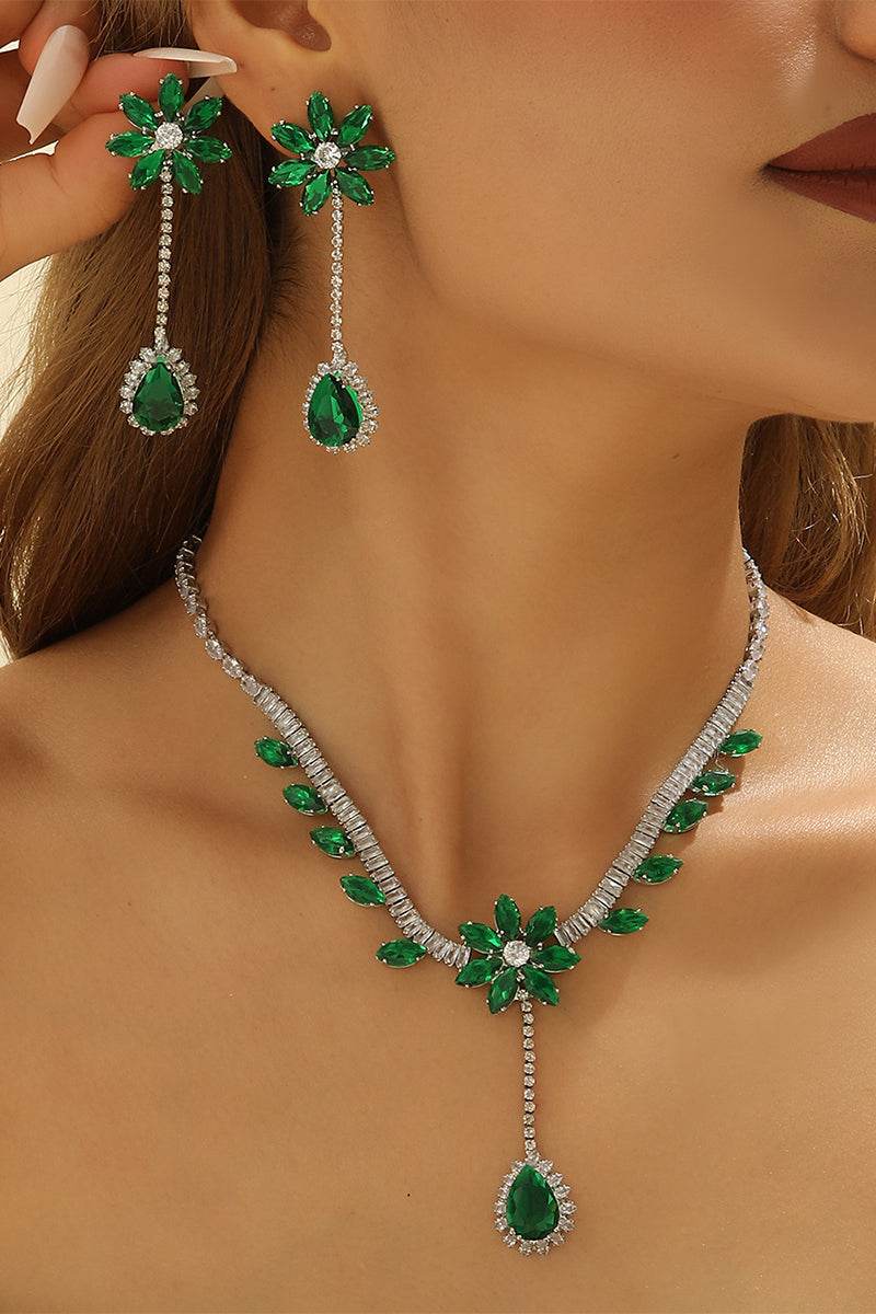 Gorgeous Zircon Earrings/Necklace Jewelry Sets (Set of 2) 837064938270 - COCOMELODY