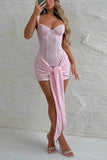Sheath Mini Lace Cocktail Wedding Guest Dresses 904481144708 - COCOMELODY