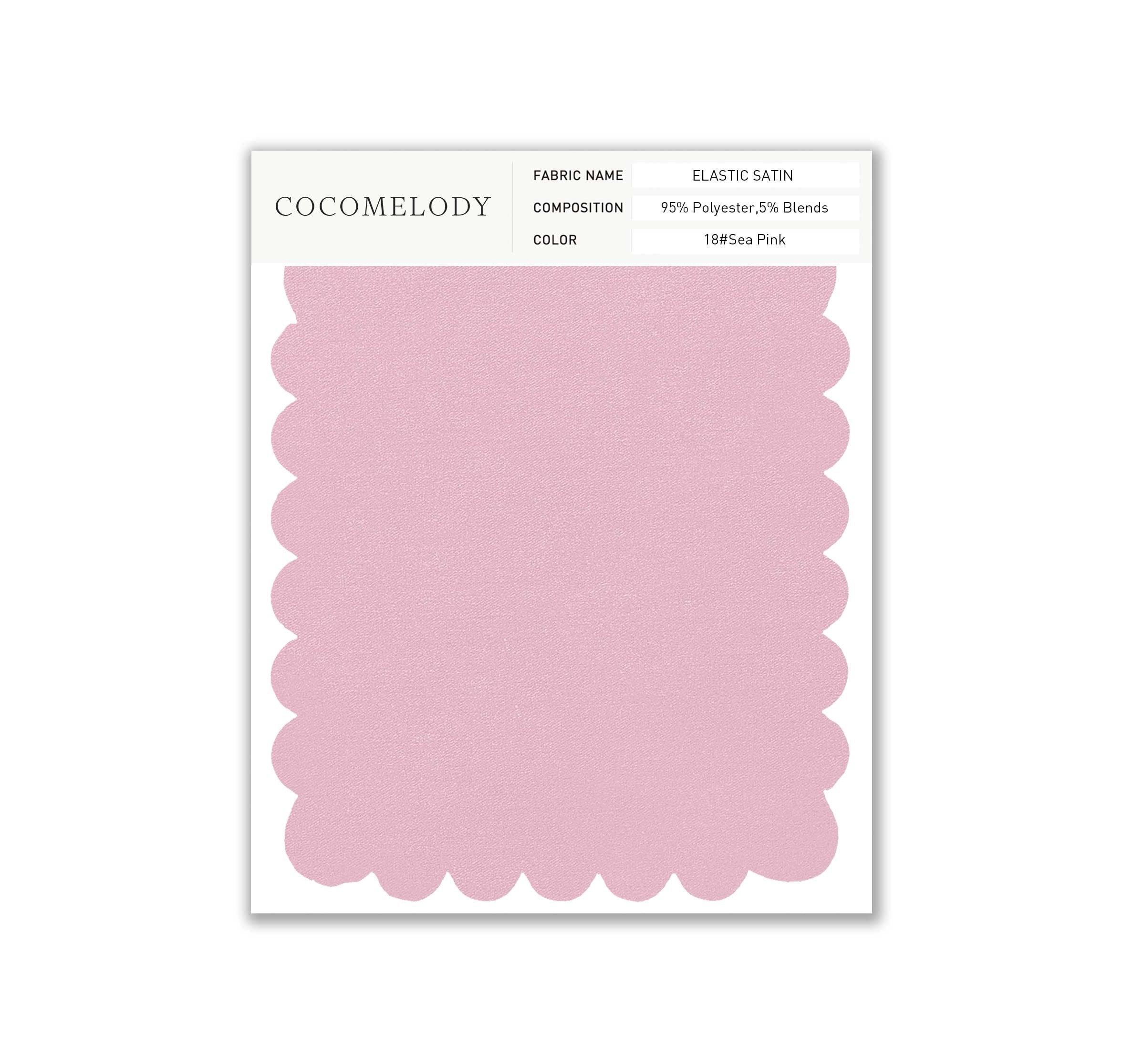 Elastic Satin Fabric Swatch in Single Color SWES16004 - COCOMELODY