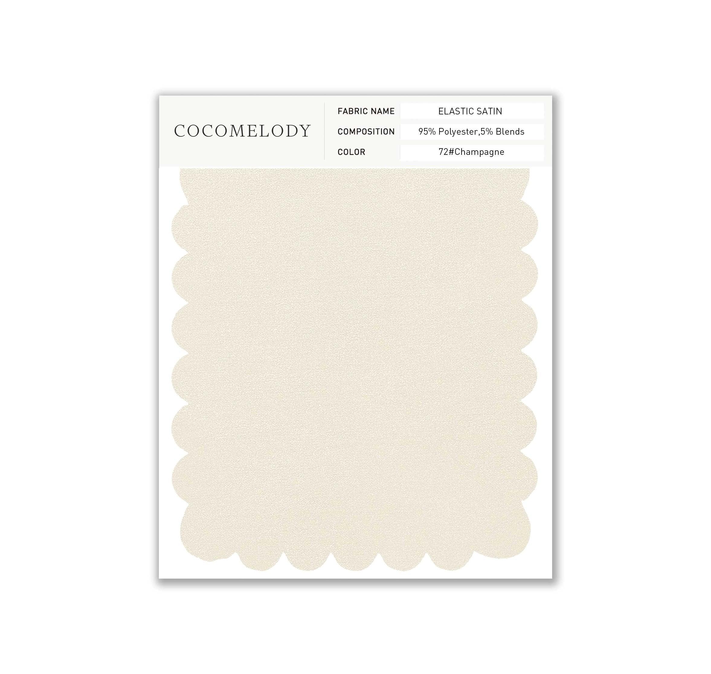 Elastic Satin Fabric Swatch in Single Color SWES16004 - COCOMELODY