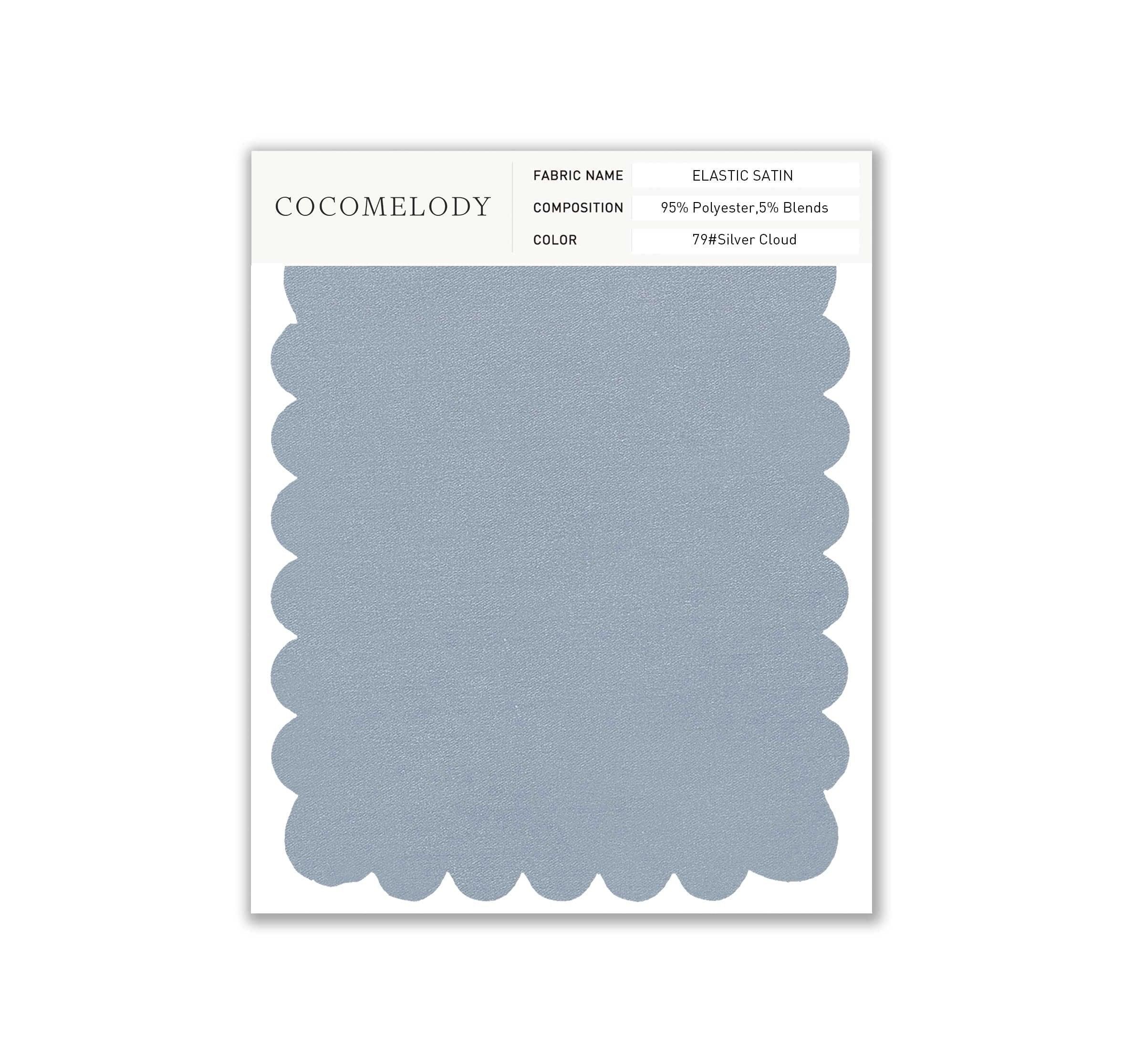 Elastic Satin Fabric Swatch in Single Color SWES16004 - COCOMELODY