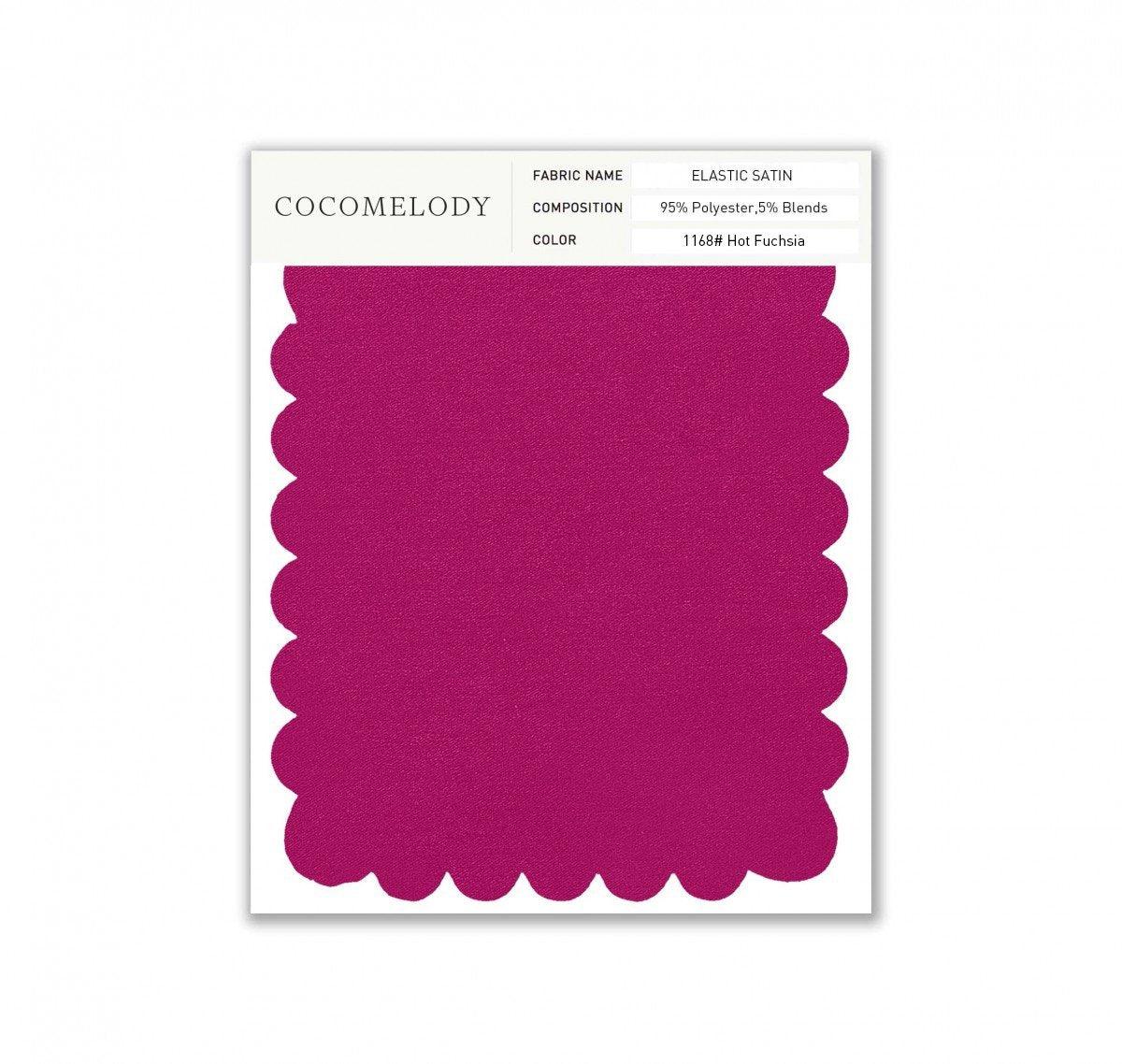 Elastic Satin Fabric Swatch in Single Color SWES16004 - COCOMELODY