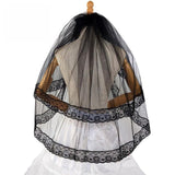 Black double lace veil 600937137939 - COCOMELODY