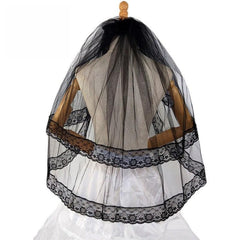 Black double lace veil 600937137939 - COCOMELODY
