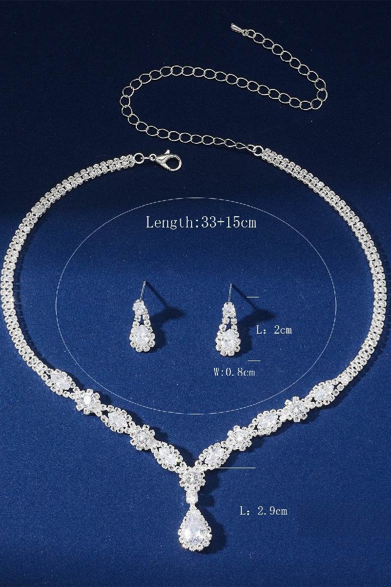 Gorgeous Zircon Earrings/Necklace Jewelry Sets (Set of 2) 737171017097 - COCOMELODY