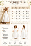 A-Line Ankle Length Satin Square Neck Appliques Flower Girl Dresses 1061417986274