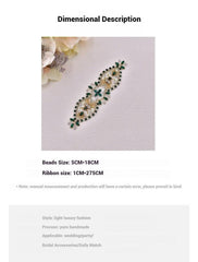 Ribbons Wedding Sash with Rhinestone Imitation Pearl 837366894589 - COCOMELODY