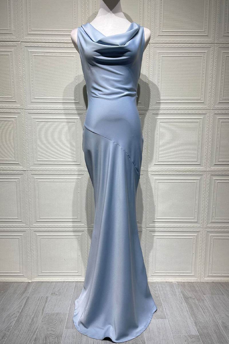 Trumpet-Mermaid Maxi Luxe Satin Semi-Formal Dresses 895917818892 - COCOMELODY