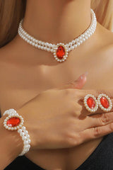 Classic Pearl/Bracelet/ Wedding Earrings/Necklace Jewelry Sets (Set of 3) 834263932975 - COCOMELODY
