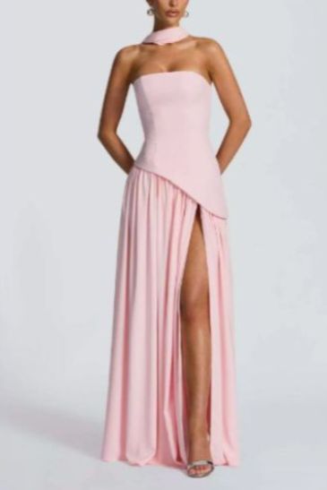 A-Line Maxi Knitted Fabric Dress 970800986791 - COCOMELODY