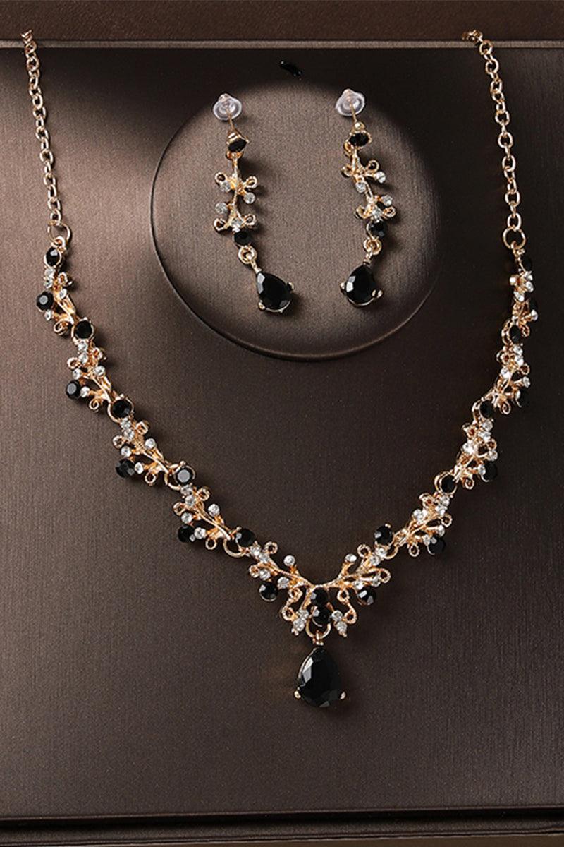 Crystals Tiara Necklace Earrings Jewelry 861264642104 - COCOMELODY