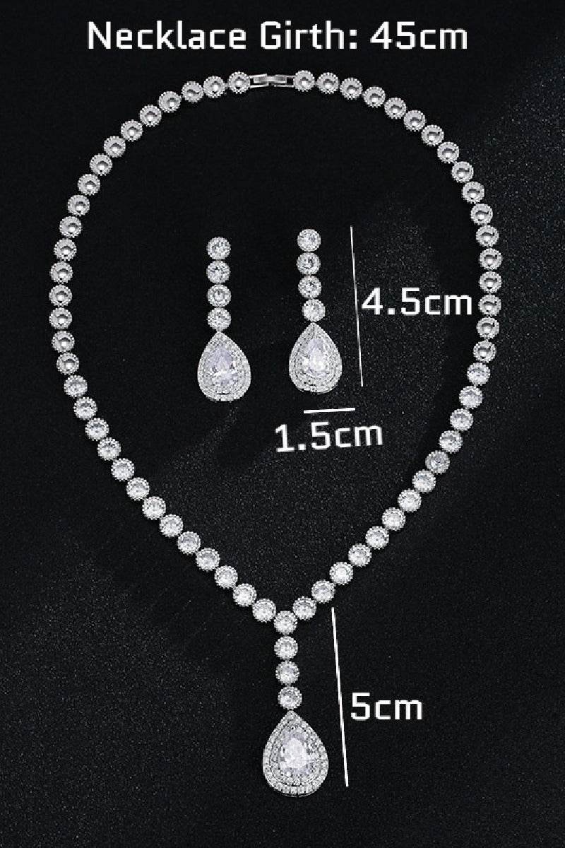 Gorgeous Zircon Earrings/Necklace Jewelry Sets (Set of 2) 702764815986 - COCOMELODY