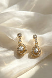 Vintage Teardrop CZ Stud Earrings Dainty Gold Plated Daily Jewelry 1060945177486