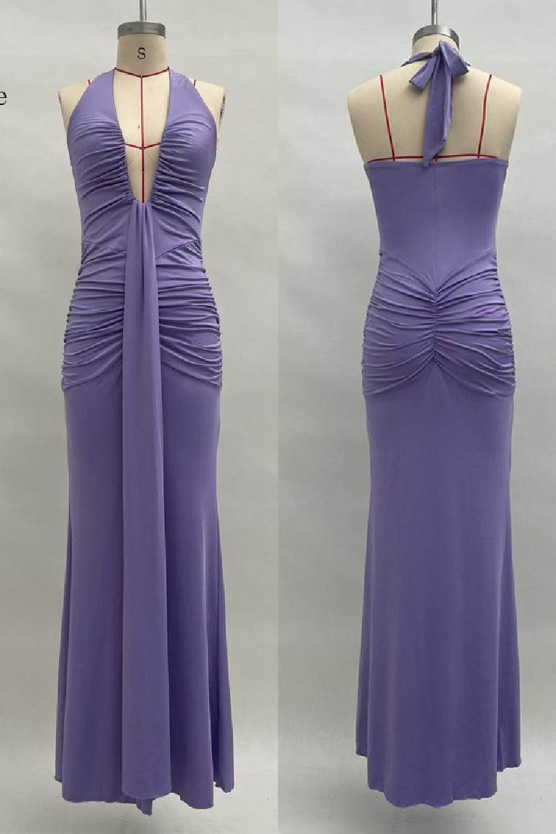 Mermaid	Maxi Knitted Semi Formal Wedding Guest Dresses 917018224683 - COCOMELODY