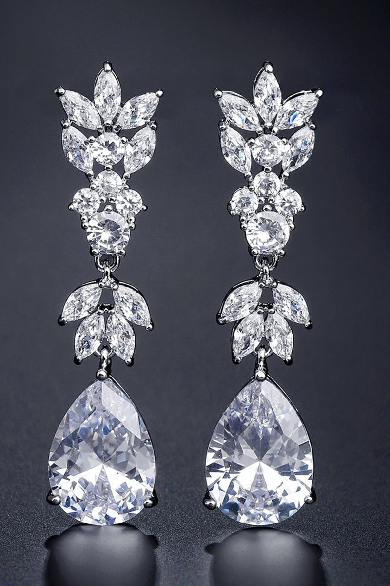 Luxury Teardrop Drop Long Dangle Marquise Leaf Earrings 636326799698