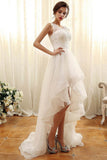 A-Line High-Low Lace Tulle Little White Dress 100045 - COCOMELODY