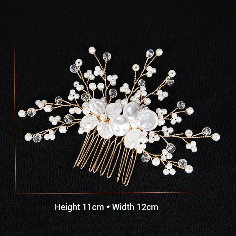 White Pearl Bride Combs 3 pieces 671252216580 - COCOMELODY