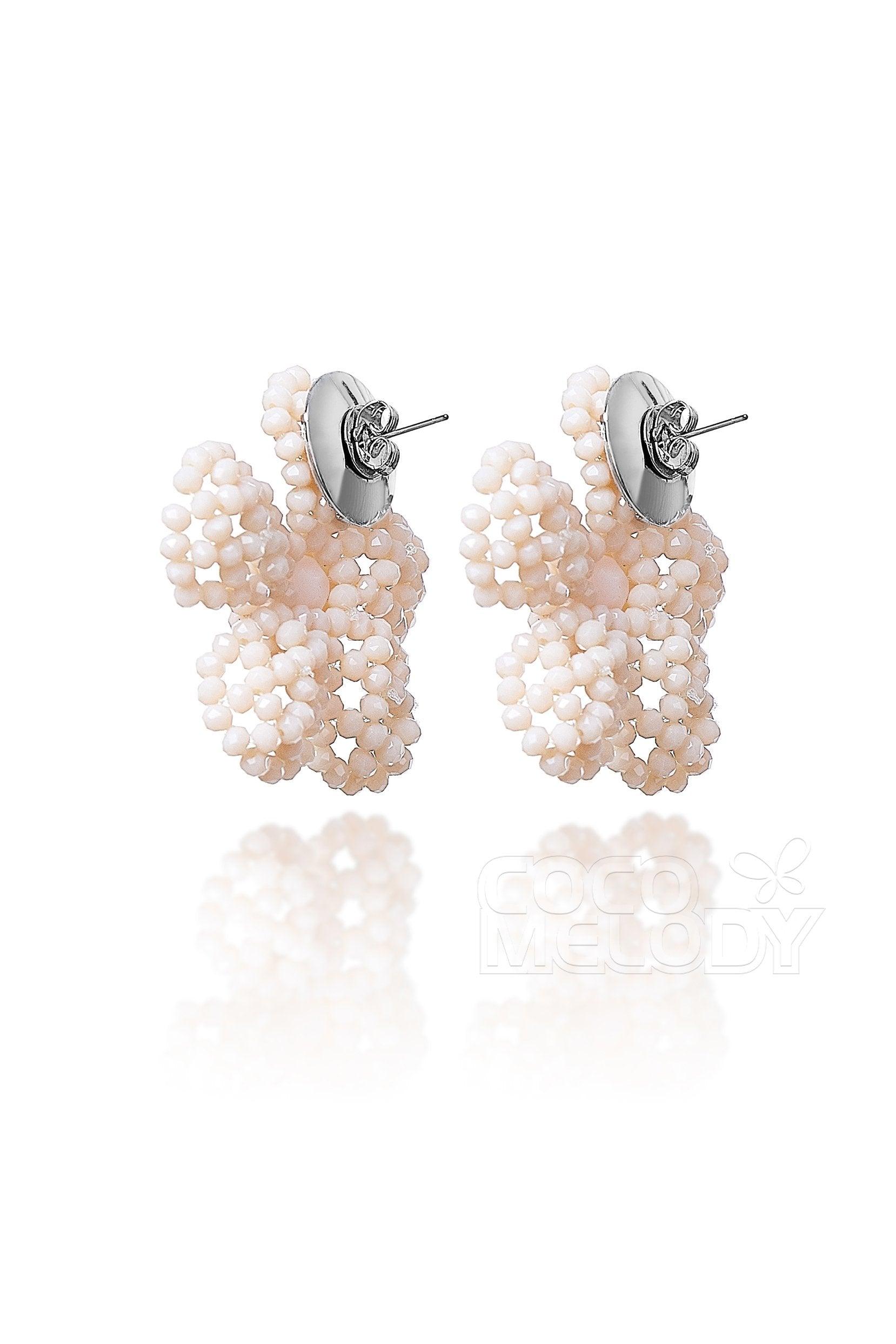 Charming Alloy Wedding Earrings with Imitation Pearl HG18007 - COCOMELODY