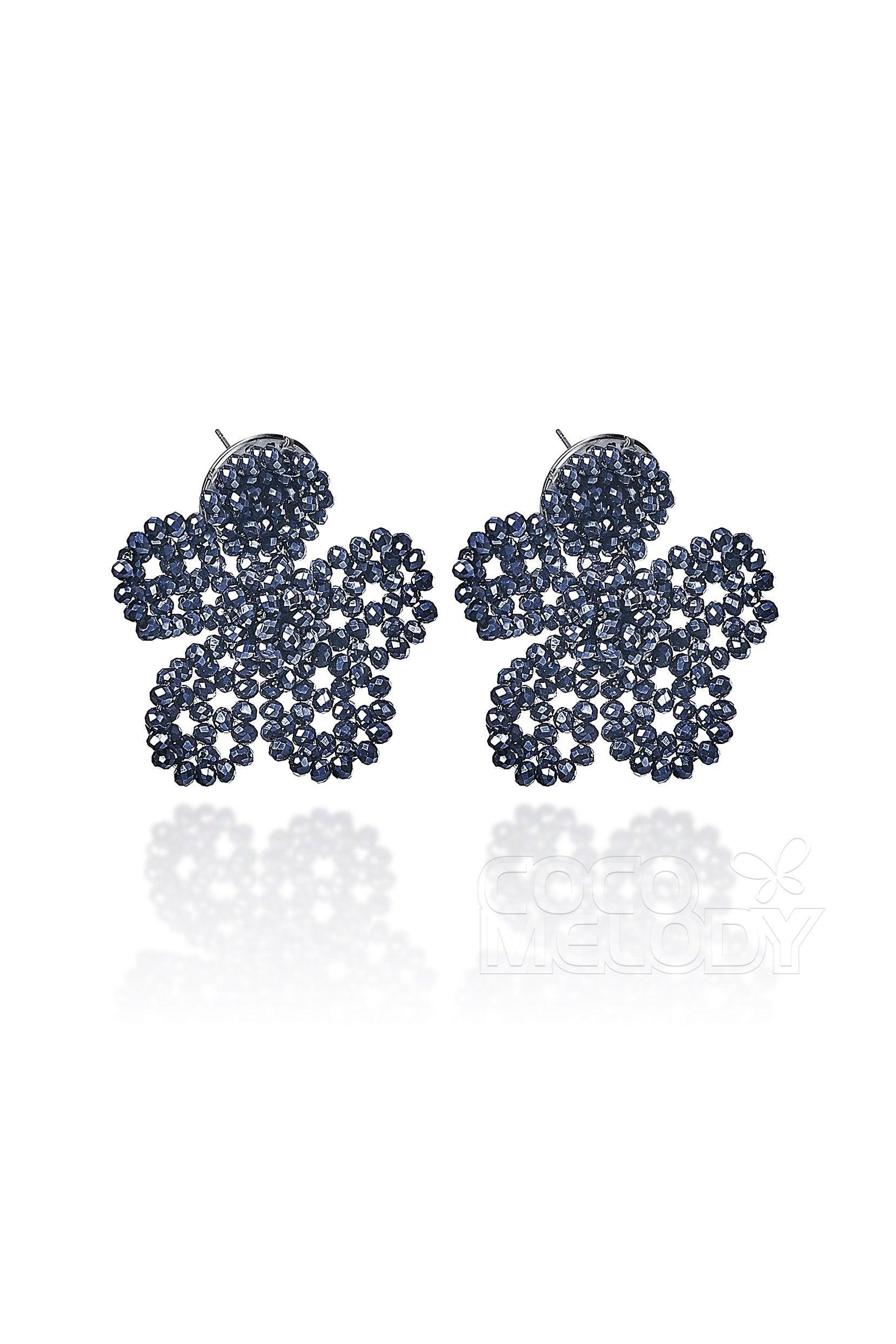 Charming Alloy Wedding Earrings with Imitation Pearl HG18007 - COCOMELODY