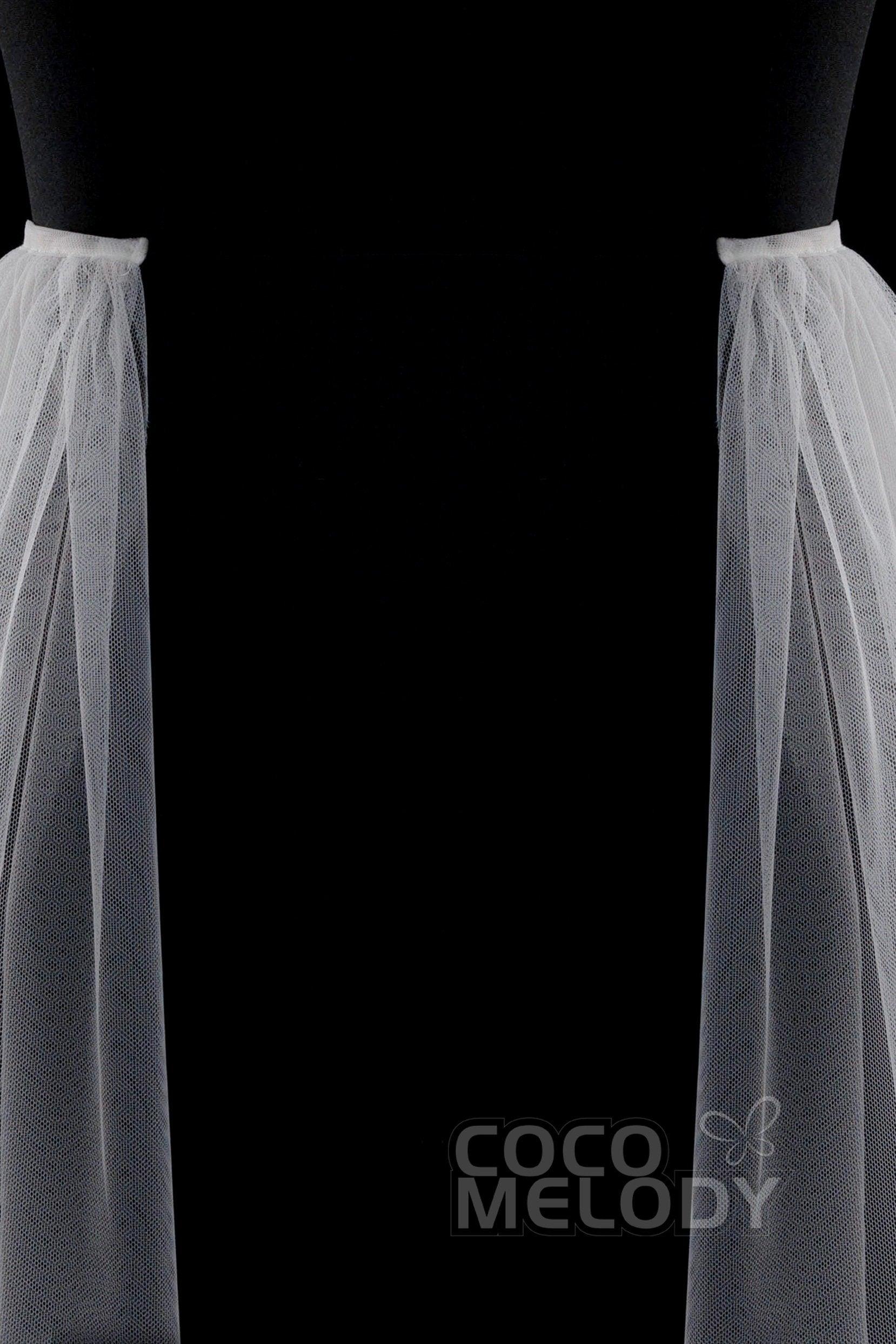 Perfect Chapel Train Tulle Wedding Skirt TR18003 - COCOMELODY
