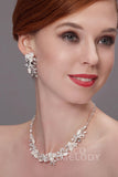 Zircon Wedding Necklace and Earrings Jewelry JS17005 - COCOMELODY