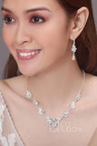 Zircon Wedding Necklace and Earrings Jewelry JS17010 - COCOMELODY