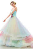 A Line Court Train Tulle Wedding Dress JWLT15067 - COCOMELODY