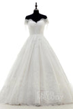 A-Line Court Train Lace Wedding Dress LD3832 - COCOMELODY