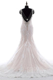 Trumpet-Mermaid Court Train Tulle Lace Wedding Dress LD3905 - COCOMELODY