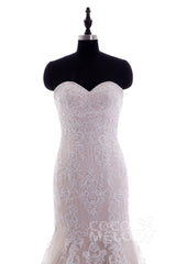 Trumpet-Mermaid Court Train Tulle Lace Wedding Dress LD3906 - COCOMELODY