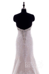 Trumpet-Mermaid Court Train Tulle Lace Wedding Dress LD3906 - COCOMELODY