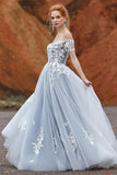A-Line Sweep-Brush Train Tulle Gothic Wedding Dress LD5830 - COCOMELODY