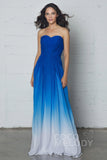 A-Line Floor Length Chiffon Ombre Dress LOZF15045 - COCOMELODY