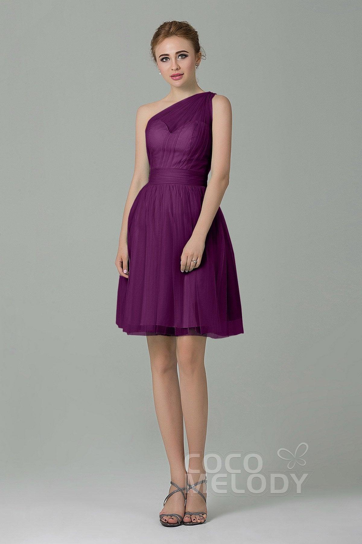 A-Line Short-Mini Tulle Bridesmaid Dress LOZM1503F - COCOMELODY