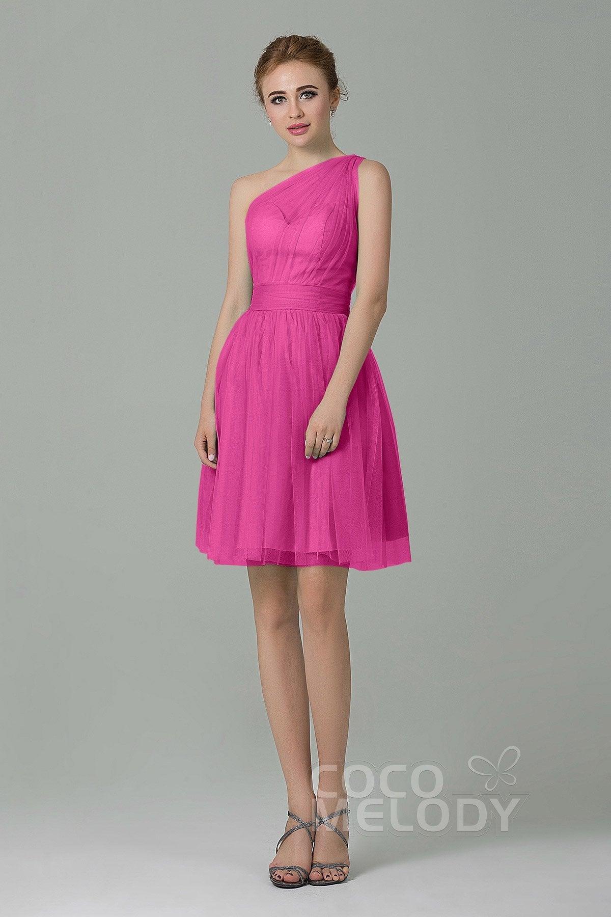A-Line Short-Mini Tulle Bridesmaid Dress LOZM1503F - COCOMELODY