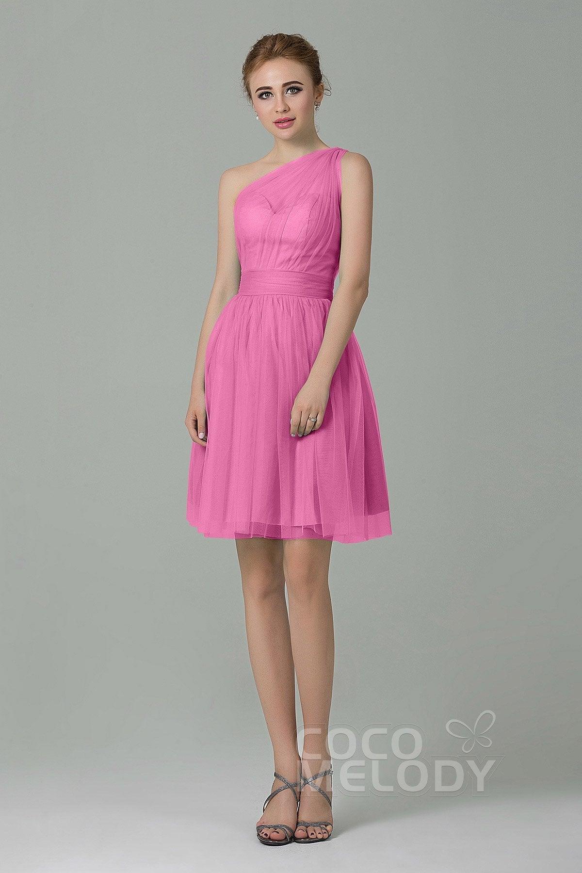 A-Line Short-Mini Tulle Bridesmaid Dress LOZM1503F - COCOMELODY