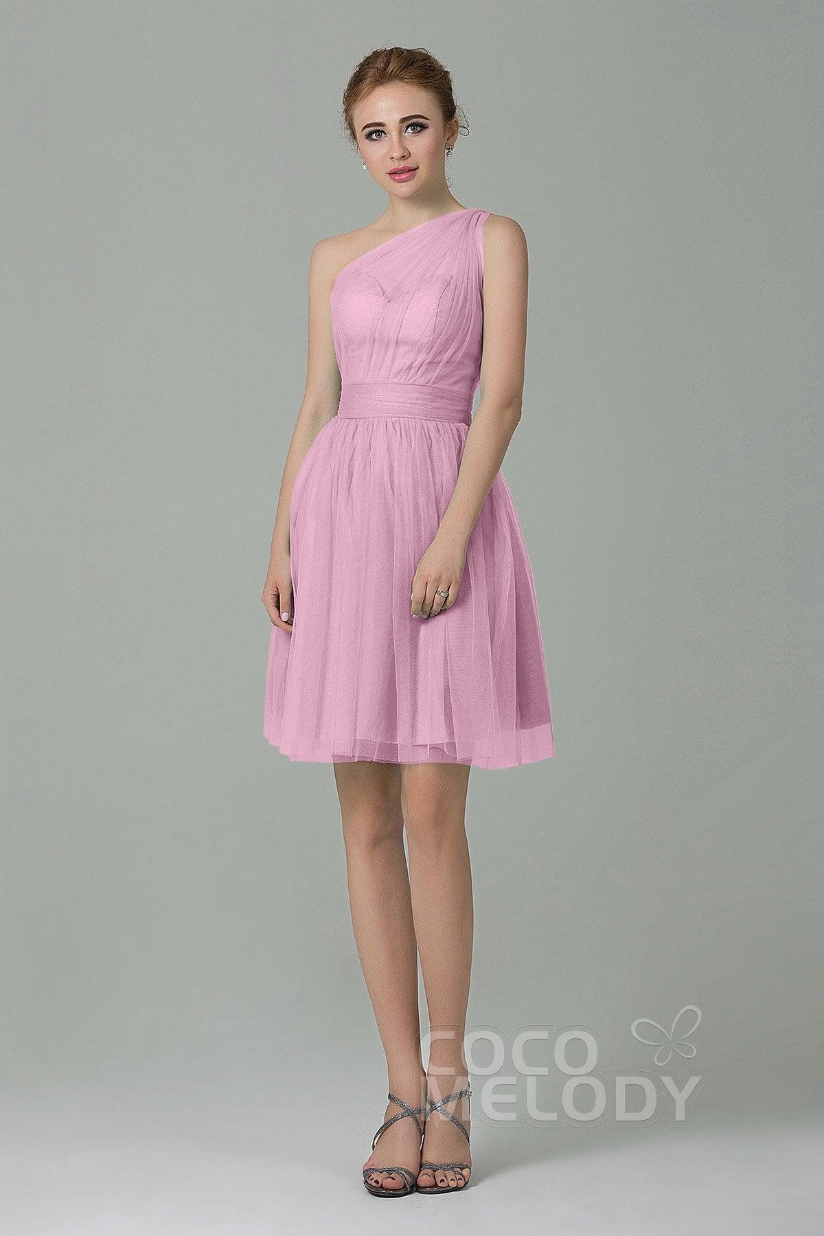 A-Line Short-Mini Tulle Bridesmaid Dress LOZM1503F - COCOMELODY