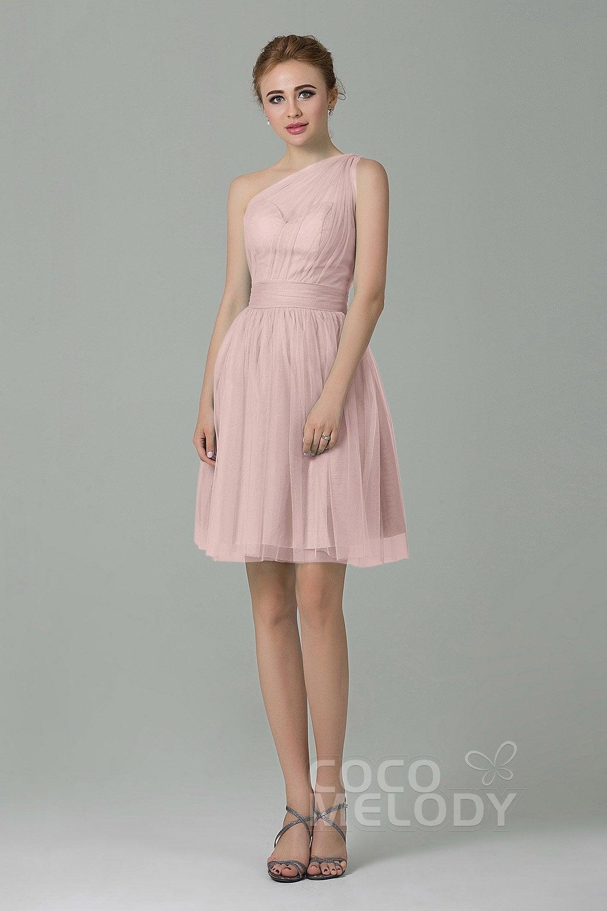 A-Line Short-Mini Tulle Bridesmaid Dress LOZM1503F - COCOMELODY