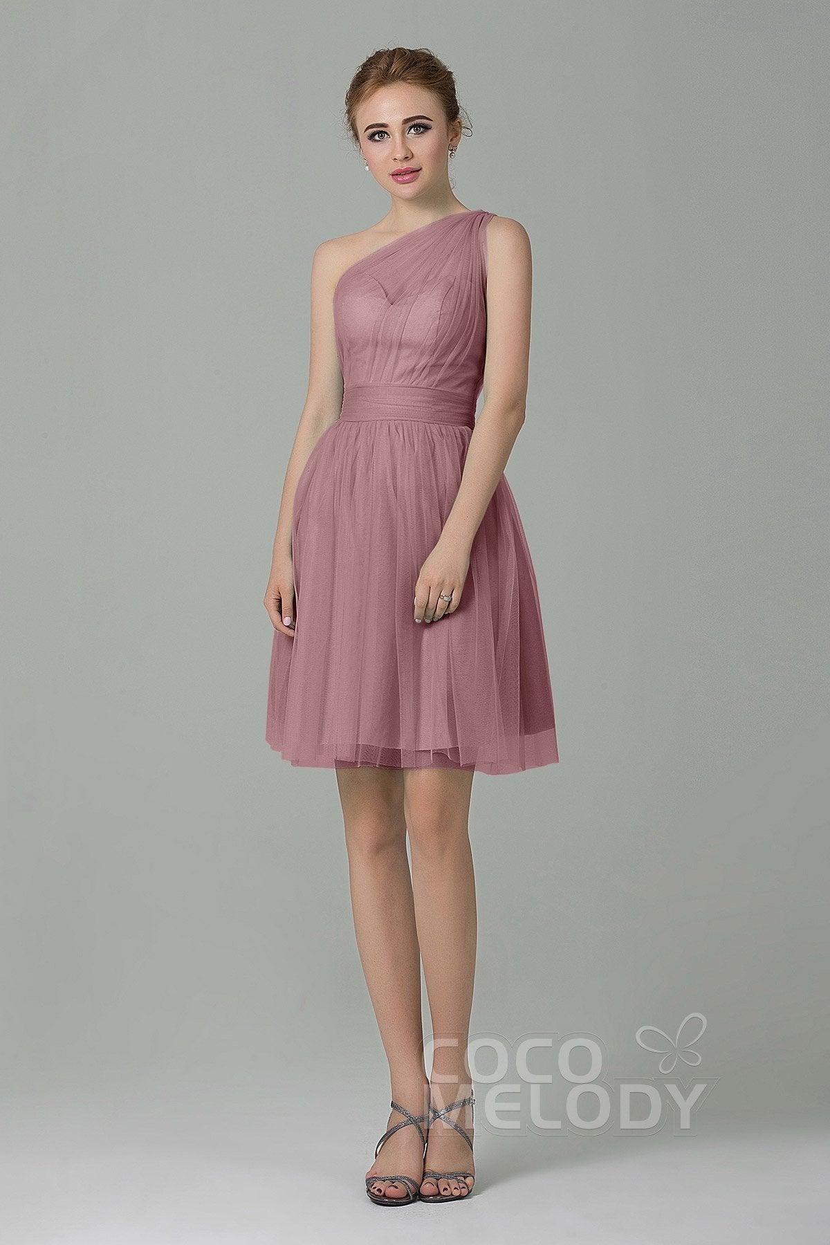 A-Line Short-Mini Tulle Bridesmaid Dress LOZM1503F - COCOMELODY