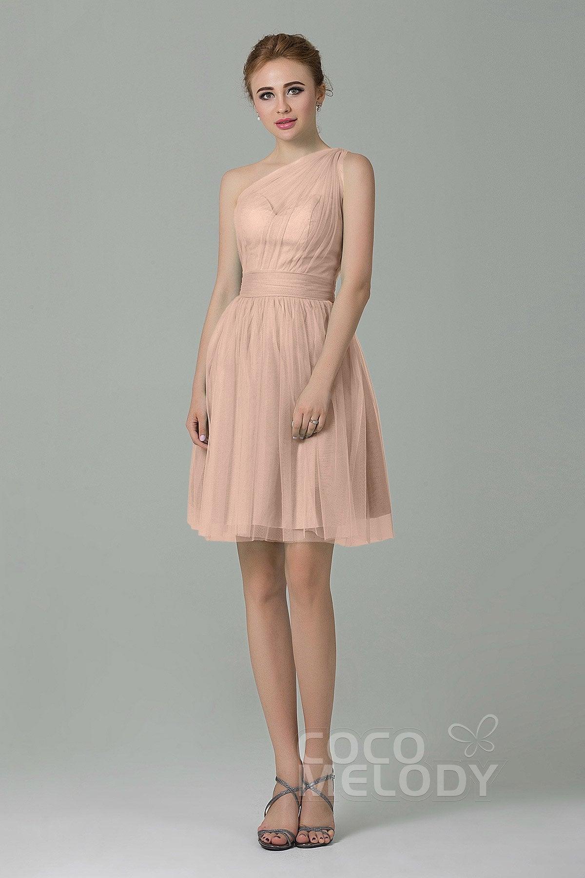 A-Line Short-Mini Tulle Bridesmaid Dress LOZM1503F - COCOMELODY