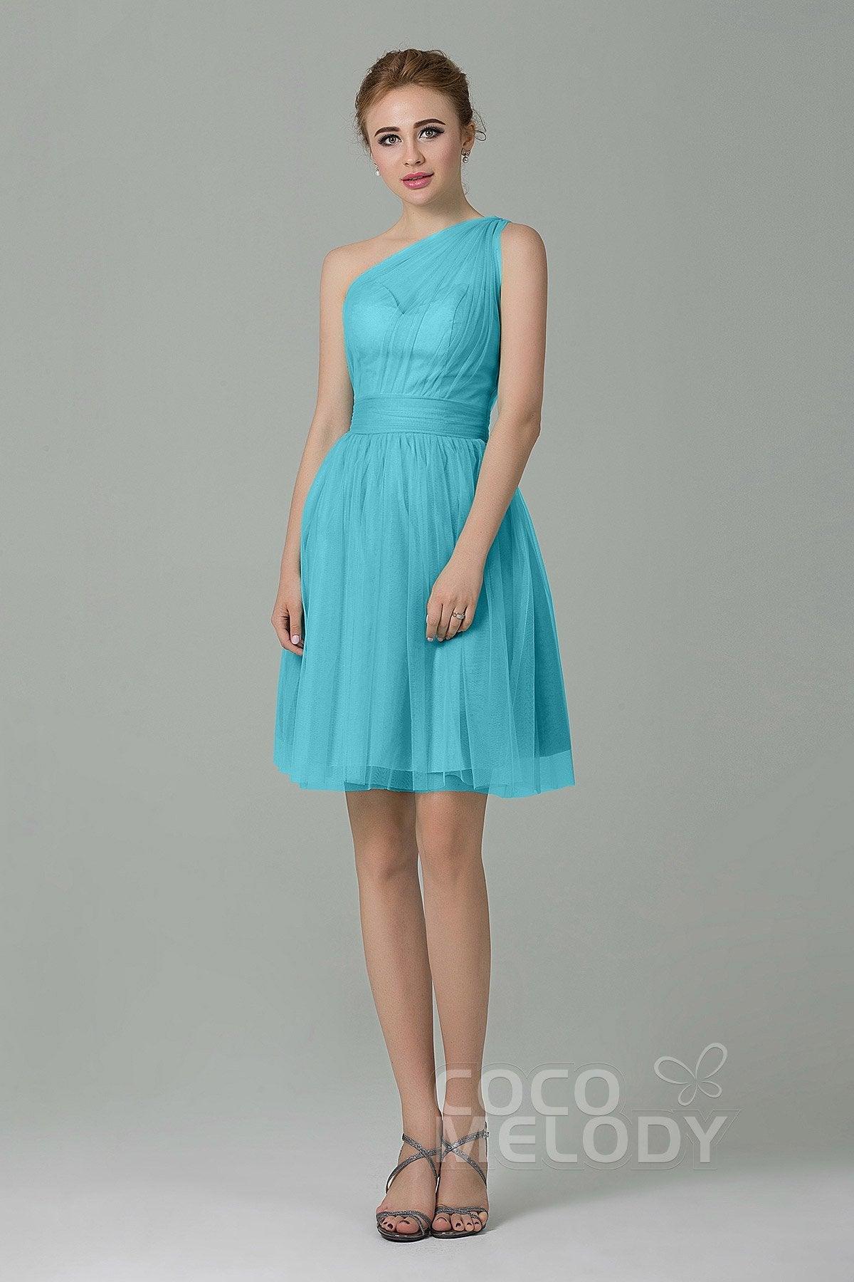 A-Line Short-Mini Tulle Bridesmaid Dress LOZM1503F - COCOMELODY