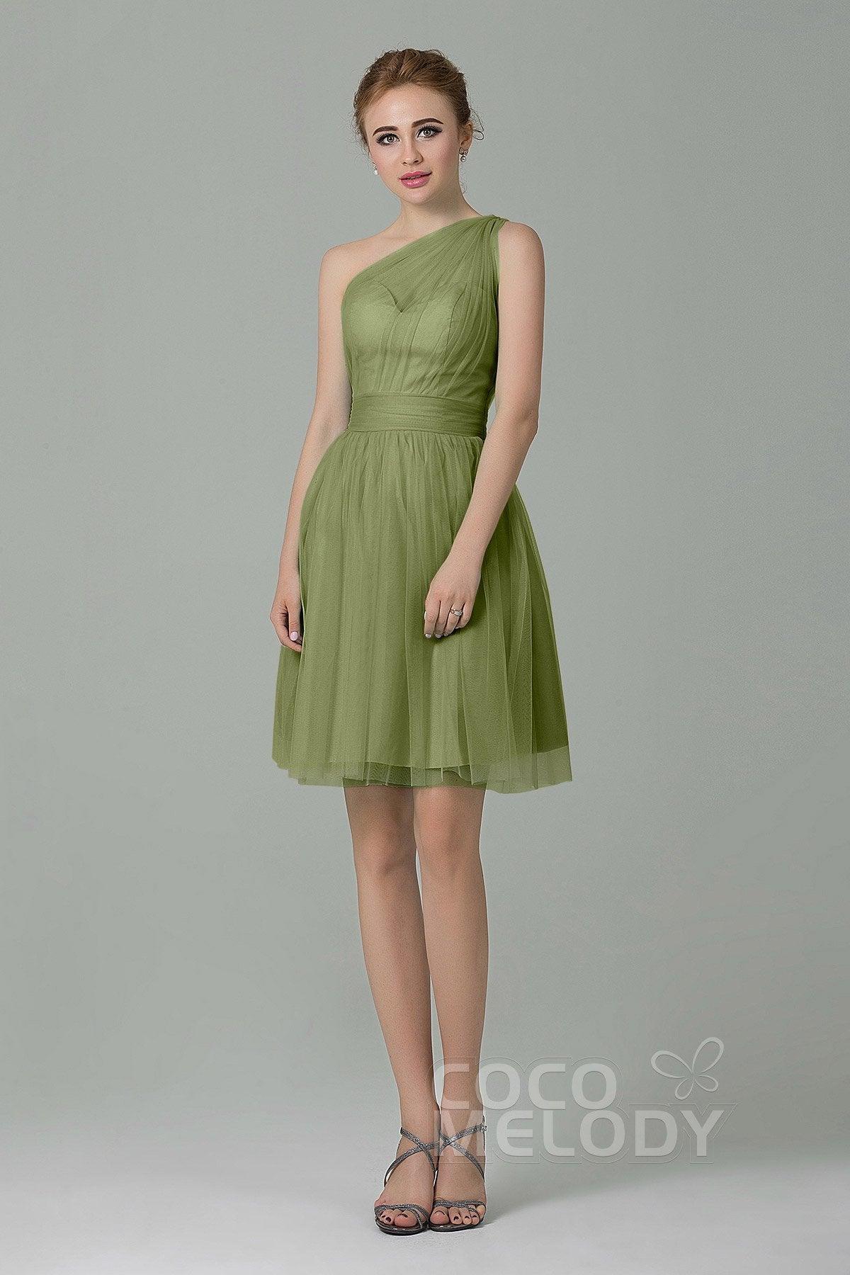 A-Line Short-Mini Tulle Bridesmaid Dress LOZM1503F - COCOMELODY