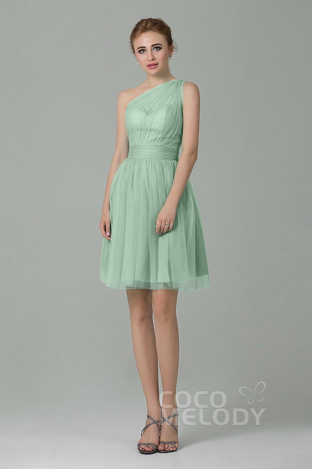 A-Line Short-Mini Tulle Bridesmaid Dress LOZM1503F - COCOMELODY
