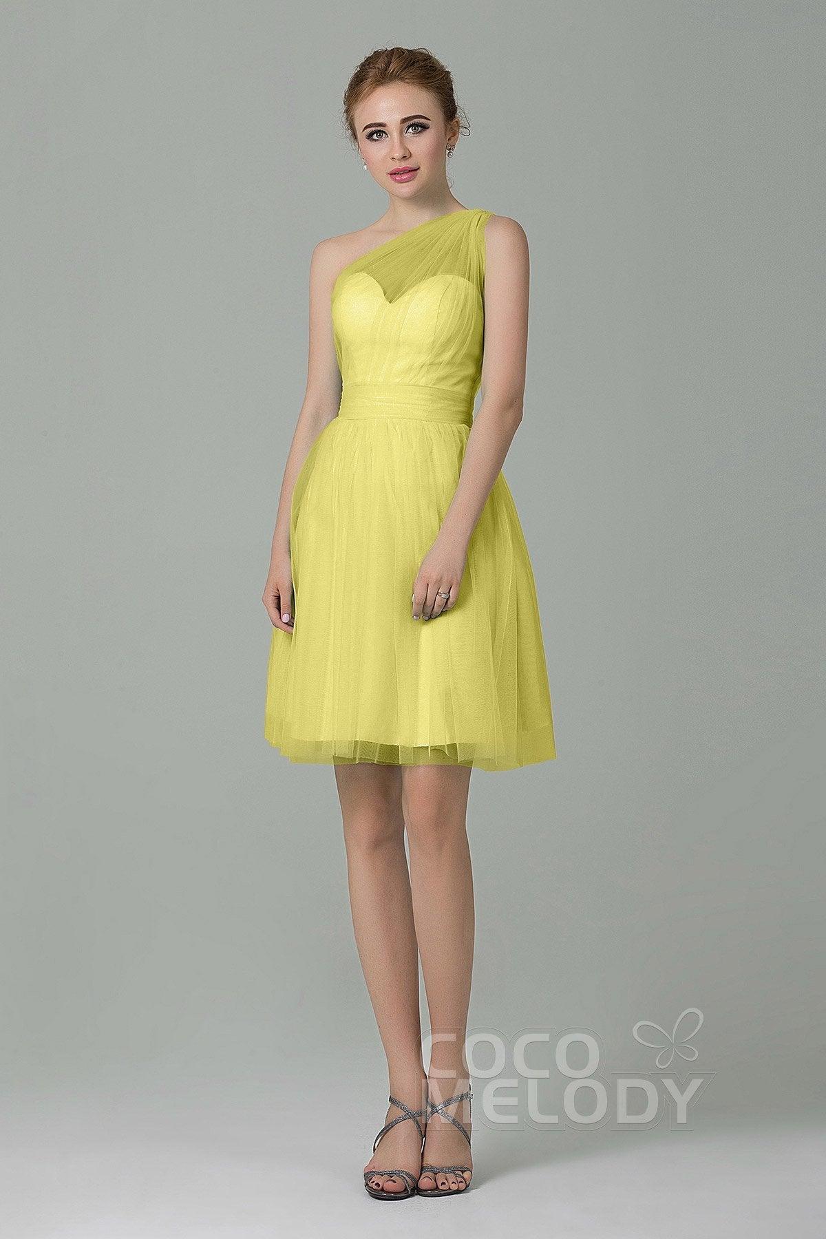 A-Line Short-Mini Tulle Bridesmaid Dress LOZM1503F - COCOMELODY