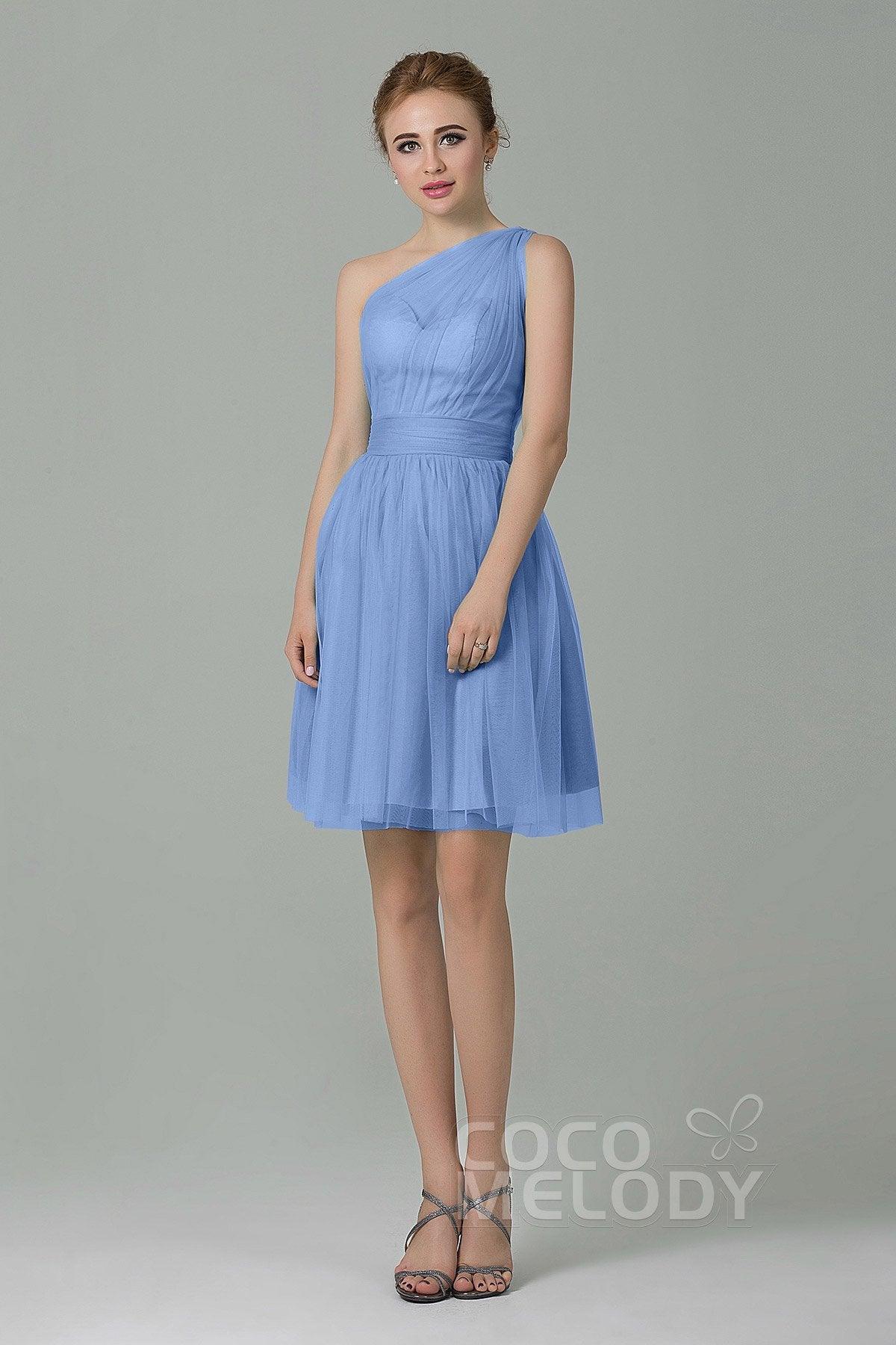 A-Line Short-Mini Tulle Bridesmaid Dress LOZM1503F - COCOMELODY