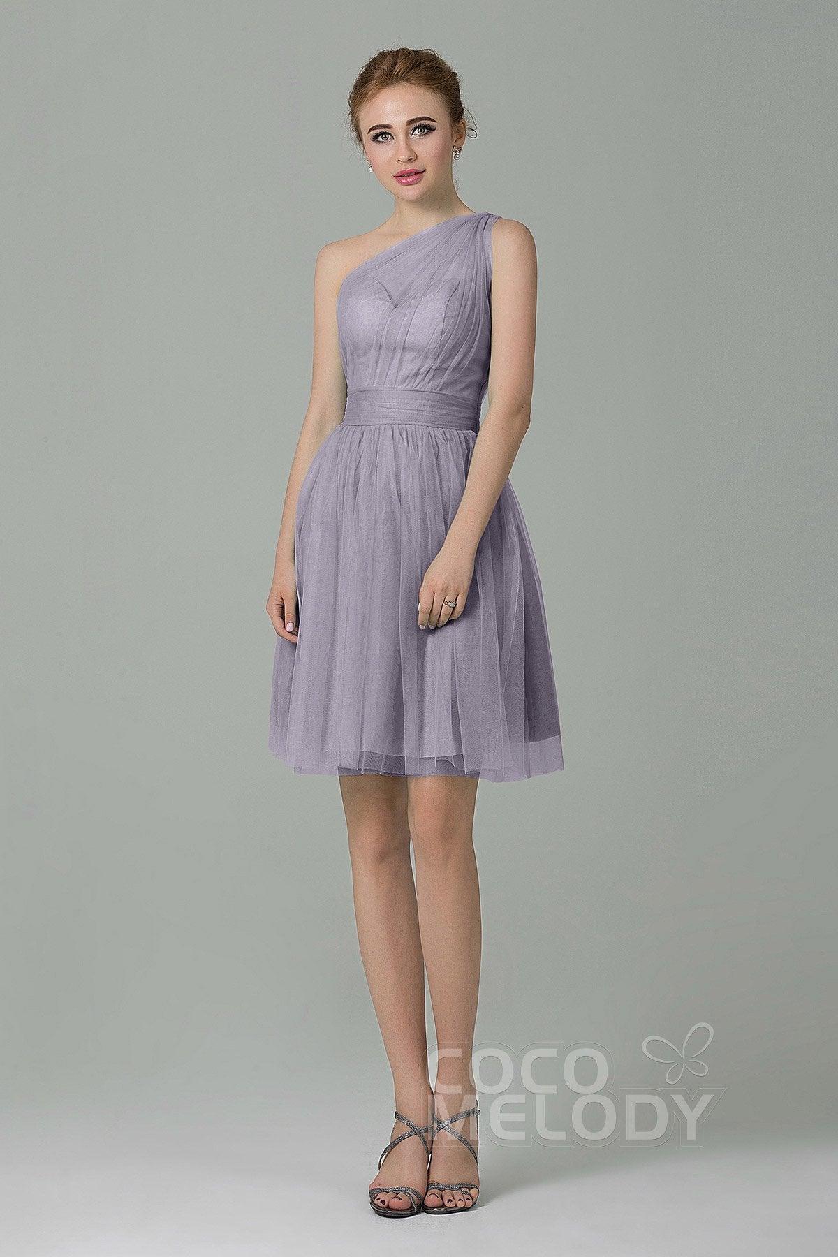 A-Line Short-Mini Tulle Bridesmaid Dress LOZM1503F - COCOMELODY